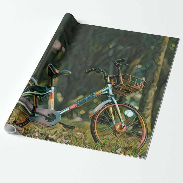 vintage-cyklinggåvor presentpapper (Utrullad)