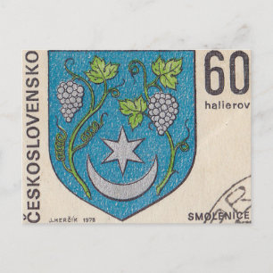 Vintage czechoslovakiska-postage-frimärke vykort