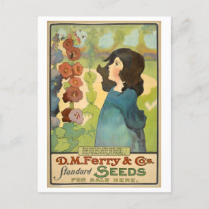 Vintage D. M. Ferry & Co. Seeds Advertisement Vykort