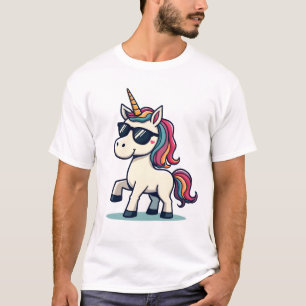 Vintage Dabbing Enhörning Regnbåge Cartoon Vektor T Shirt