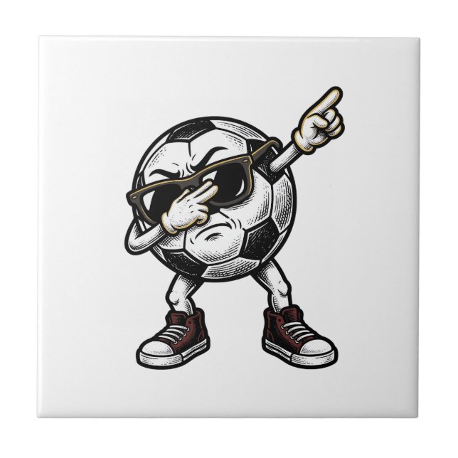 Vintage Dabbing Fotbolls Tröja Design (2)_1 Kakelplatta (Framsidan)