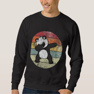 Vintage Dabbing Panda Lång Ärmad Tröja