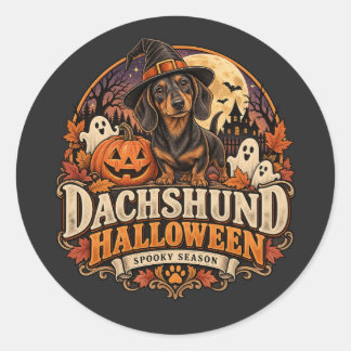 Vintage Dachshund Halloween Runt Klistermärke