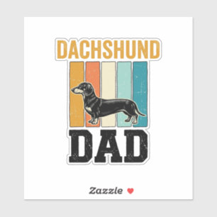 Vintage Dachshund Pappa Hundälskare Vector Design_ Klistermärken