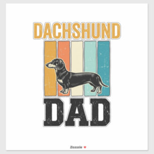 Vintage Dachshund Pappa Hundälskare Vector Design_ Klistermärken