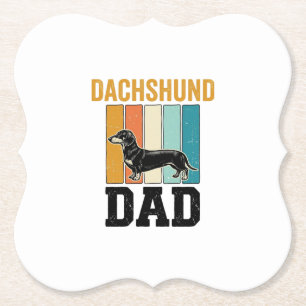 Vintage Dachshund Pappa Hundälskare Vector Design_ Underlägg Papper