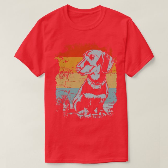 Vintage Dachshund T Shirt (Design framsida)