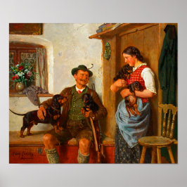 Vintage Dachshunds Poster