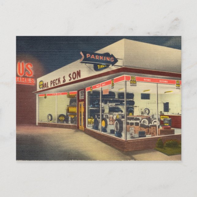 Vintage Däck Shop Vykort (Framsida)