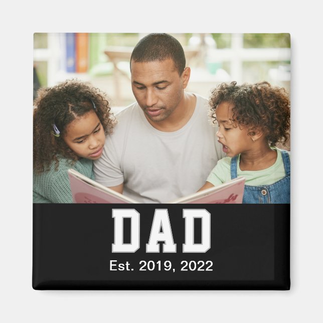 Vintage Dad Established Gift Photo Magnet (Framsidan)