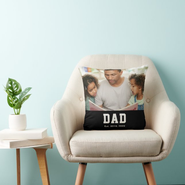 Vintage Dad Established Gift Text Photo Kudde (Stol)