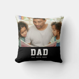 Vintage Dad Established Gift Text Photo Kudde