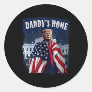 Vintage Daddys Home 2024 Trump Ta Amerika tillbaka Runt Klistermärke