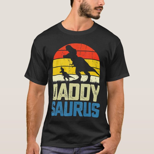 Vintage Daddysaurus Fars dag T Shirt (Framsida)