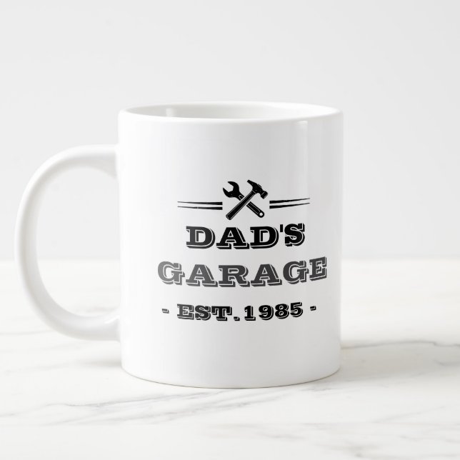 Vintage "Dad's Garage - Est. 1985" Jumbo Mugg (Vänster)