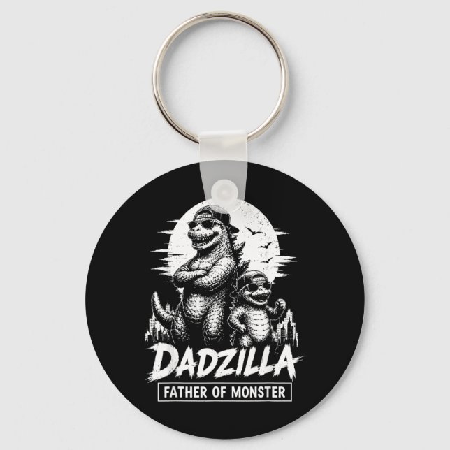 Vintage Dadzilla Fader till monster Pappa Son Nyckelring (Framsida)