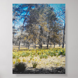 Vintage Daffodil Forest Poster