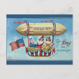 Vintage Dagen vi firar den 4 juli Vykort