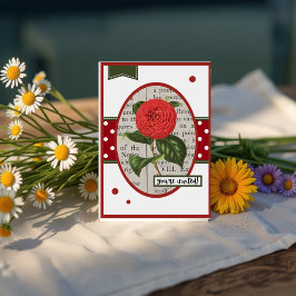 Vintage Dahlia Birthday Inbjudningar