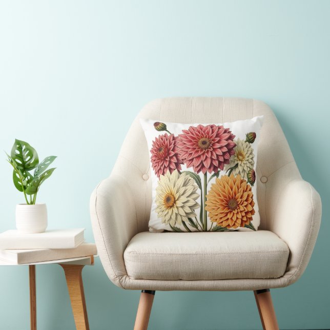 Vintage Dahlia Kudde (Stol)