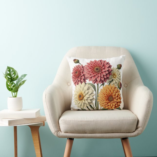 Vintage Dahlia Kudde (Stol)