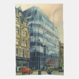 Vintage Daily Express Building på Fleet Street Kökshandduk