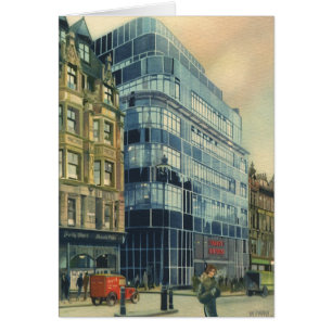 Vintage Daily Express Byggnad på Fleet Street Hälsningskort