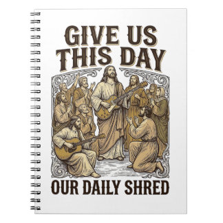 Vintage Daily Shred Religiös Gitarr Vektor Anteckningsbok
