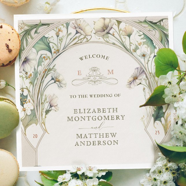 Vintage Daisy Art nouveau av Alphonse Mucha Pappersservett (Skapare uppladdad)