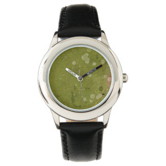Vintage Daisy Blommigt Grönt Tapet Armbandsur
