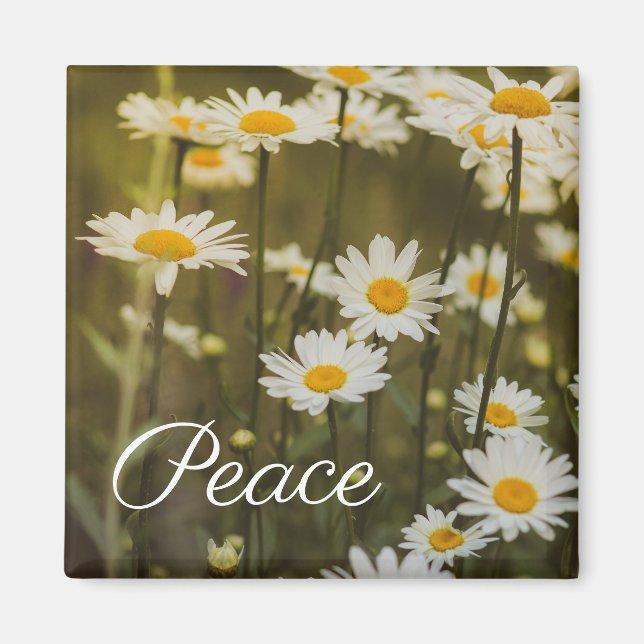 Vintage Daisy Boho Mantra Ord Magnet (Framsidan)