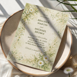 Vintage Daisy Botanisk Inbjudningar