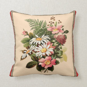 Vintage Daisy Bouquet Dekorativ kudde