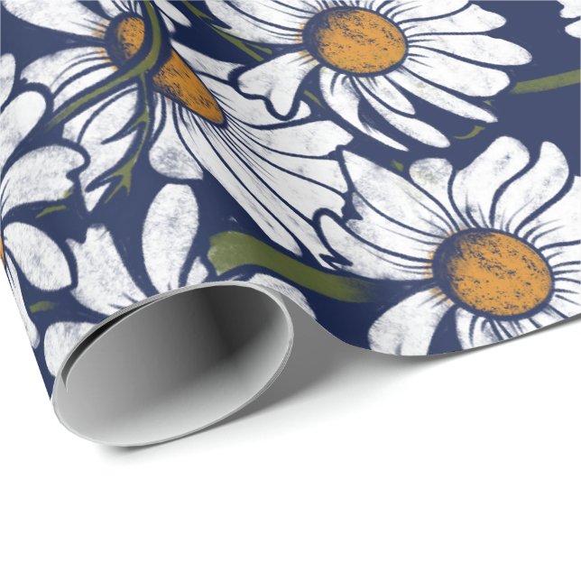 Vintage Daisy Daisy Garden Mönster Gardener Presentpapper (Rullad Hörn)