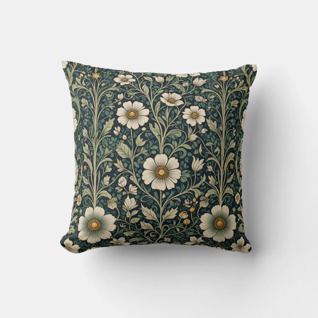 Vintage Daisy Garden Pattern Kudde (Framsida)