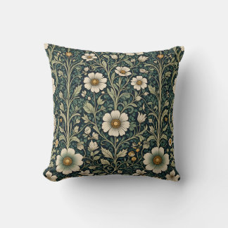 Vintage Daisy Trädgårdsmönster Kudde