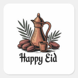 Vintage Dallah Arabiskt Kaffe Eid Klistermärke Des