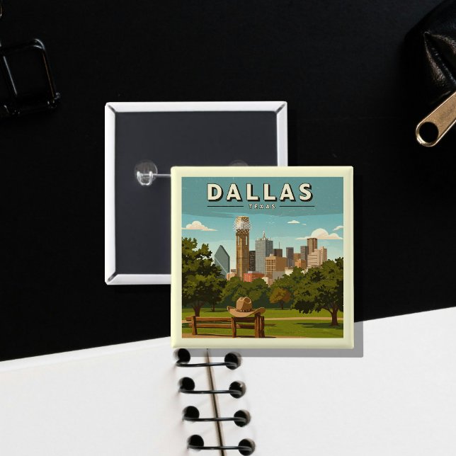 Vintage Dallas Texas Magnet (Skapare uppladdad)