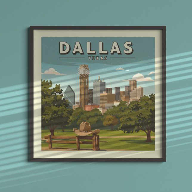 Vintage Dallas Texas Poster (Skapare uppladdad)