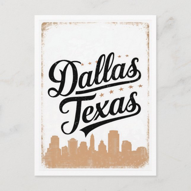 Vintage Dallas Texas Vykort (Framsida)