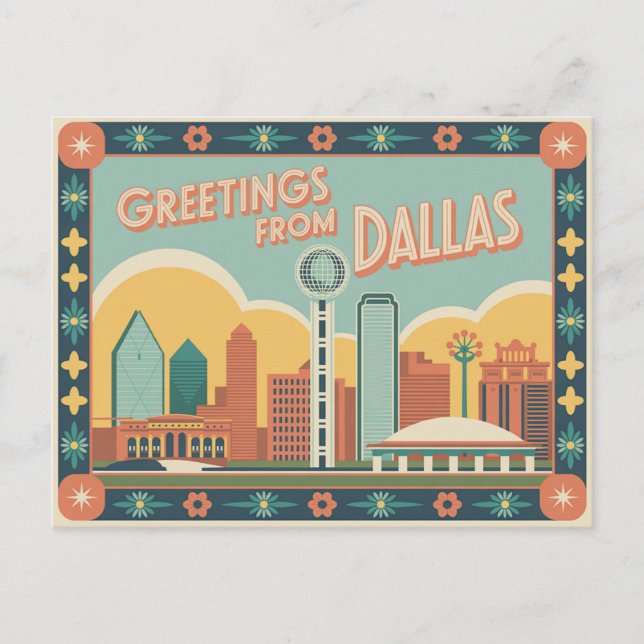 Vintage Dallas vykort | Hälsning från Dallas (Framsida)
