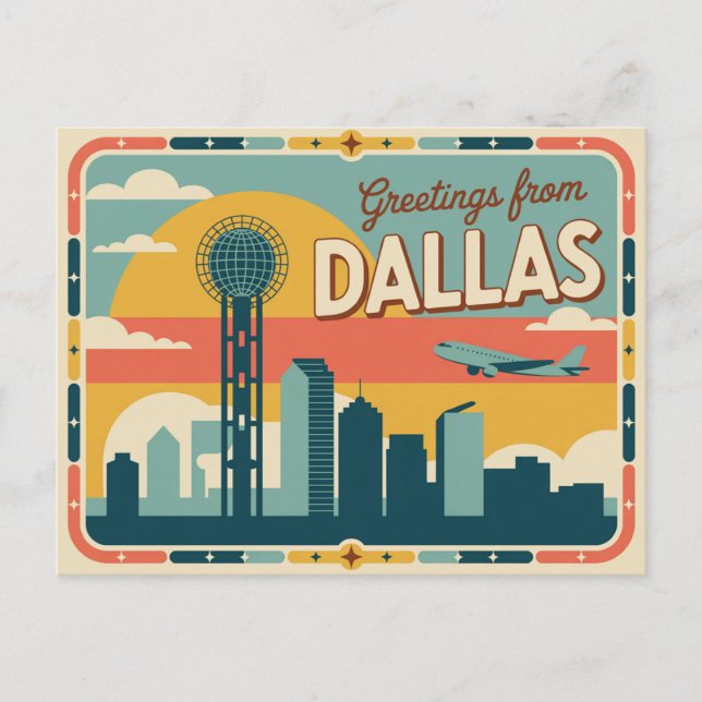 Vintage Dallas vykort | Hälsning från Dallas (Framsida)