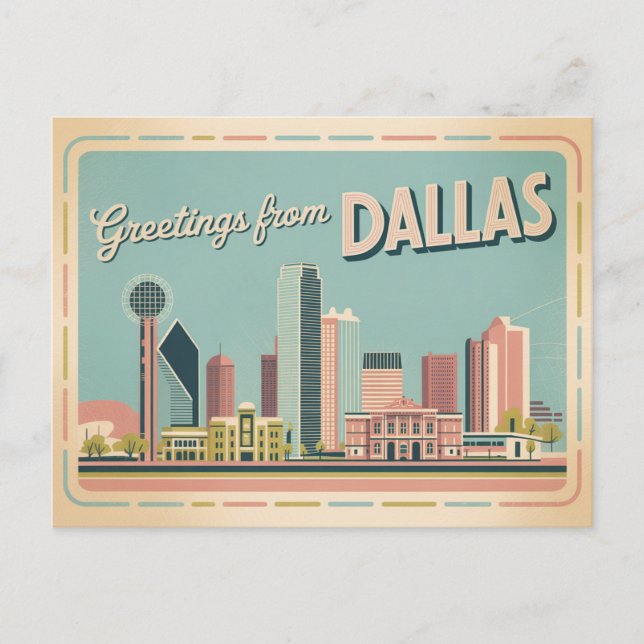 Vintage Dallas vykort | Hälsning från Dallas (Framsida)