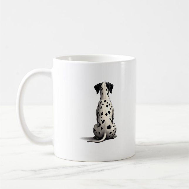 Vintage Dalmatian Dog From Behind Illustration Min Kaffemugg (Vänster)