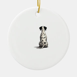 Vintage Dalmatian Hund Bakifrån Illustration Min Julgransprydnad Keramik