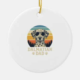 Vintage Dalmatian Pappa Hundälskare Design_1 Julgransprydnad Keramik