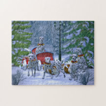 Vintage Dalmatien Sleigh Snö jul