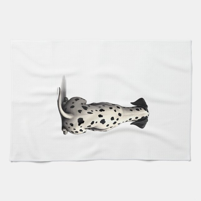 Vintage Dalmatiner Hund Bakifrån Illustration Min Kökshandduk (Horisontell)