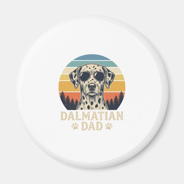Vintage Dalmatiner Pappa Hundälskare Design_1 Magnet (Framsidan)