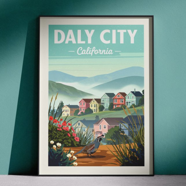 Vintage Daly City California Poster (Skapare uppladdad)